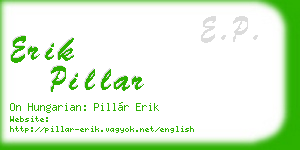 erik pillar business card