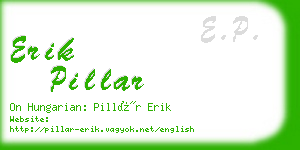 erik pillar business card